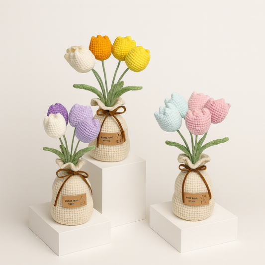 Crochet Tulip Bouquet in Pot